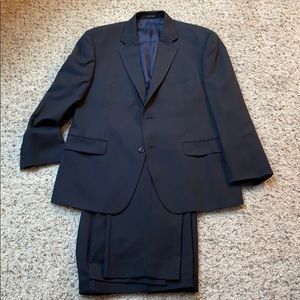 Calvin Klein Navy Blue Thin Pinstripe Suit
